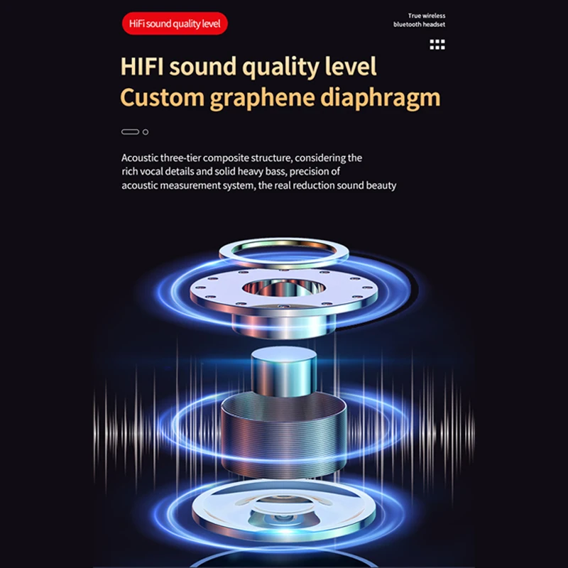 New M90 Pro Bluetooth 5.3 Earphones Wireless Headphones Touch Control Gamer Headset HIFI Stereo Noise Reduction earbuds With Mic - Image 5