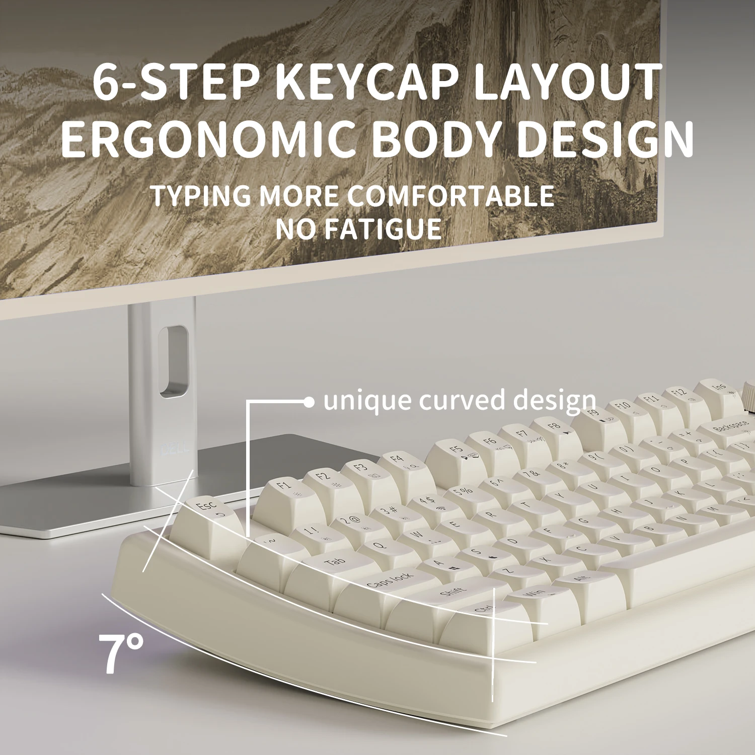 EWEADN V97 Cute Creamy Keyboard, Bluetooth/2.4GHz Gaming Keyboard Wireless with RGB Backlit, Rechargeable, Quiet, for PC Gamer - Image 2