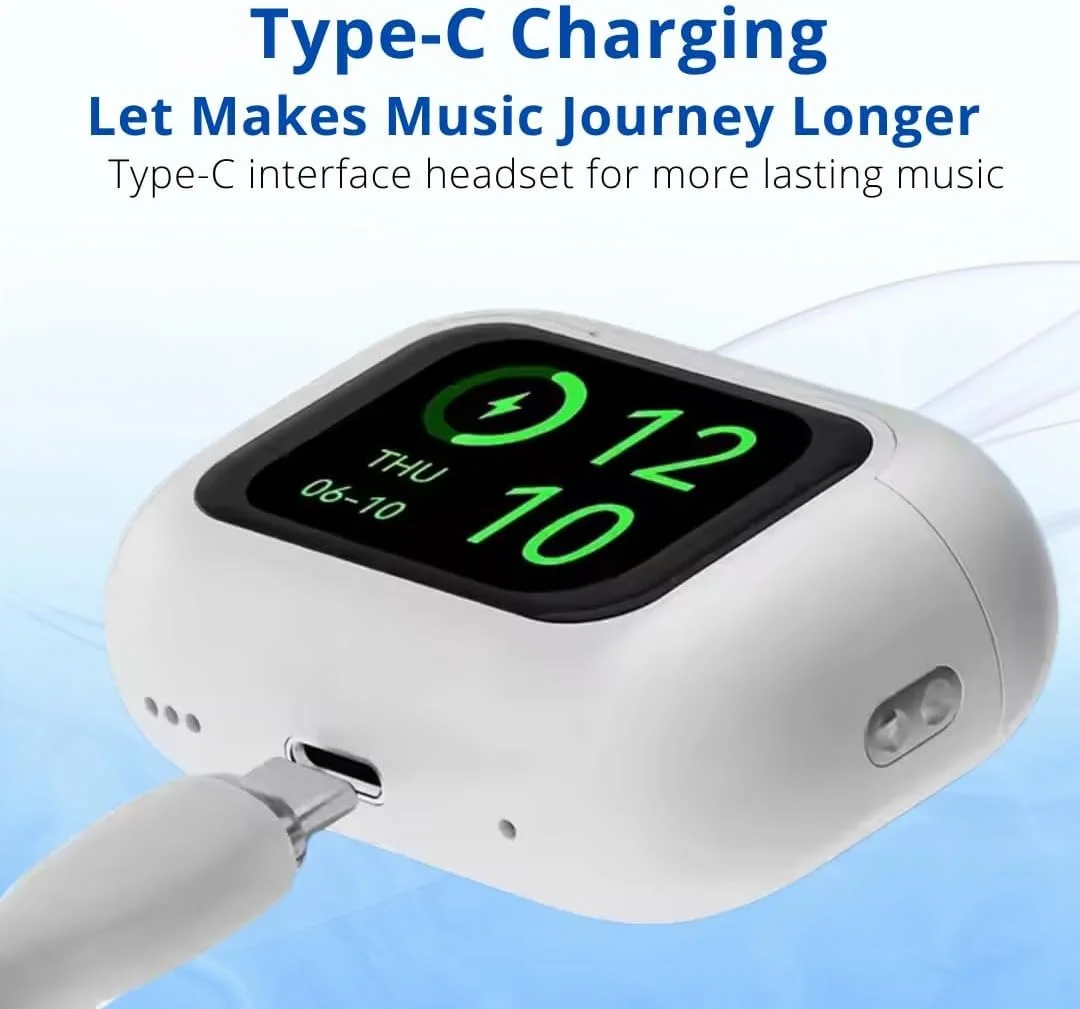 UYUXIO BT 5.4 Wireless Earphone ANC ENC Earbuds with LCD Screen High Sound Quality Headphonew with Noise Cancelling Ear Buds - Image 3