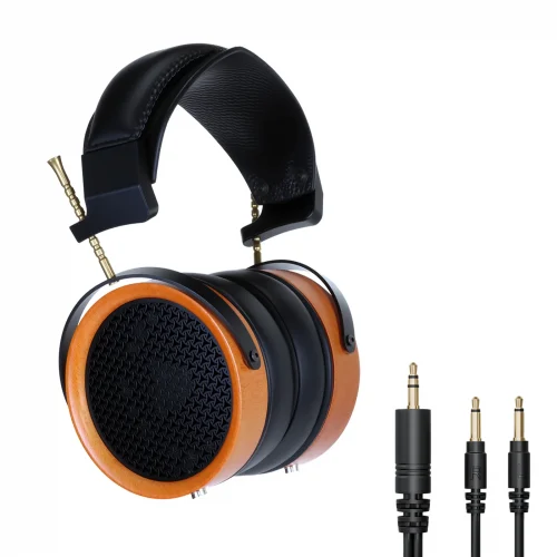 Hellodigi HD11 Headsets 53MM Speaker Open-Back HIFI Wooden Headphones With Dual 3.5mm Detachable Cable Retro-Vintage Style
