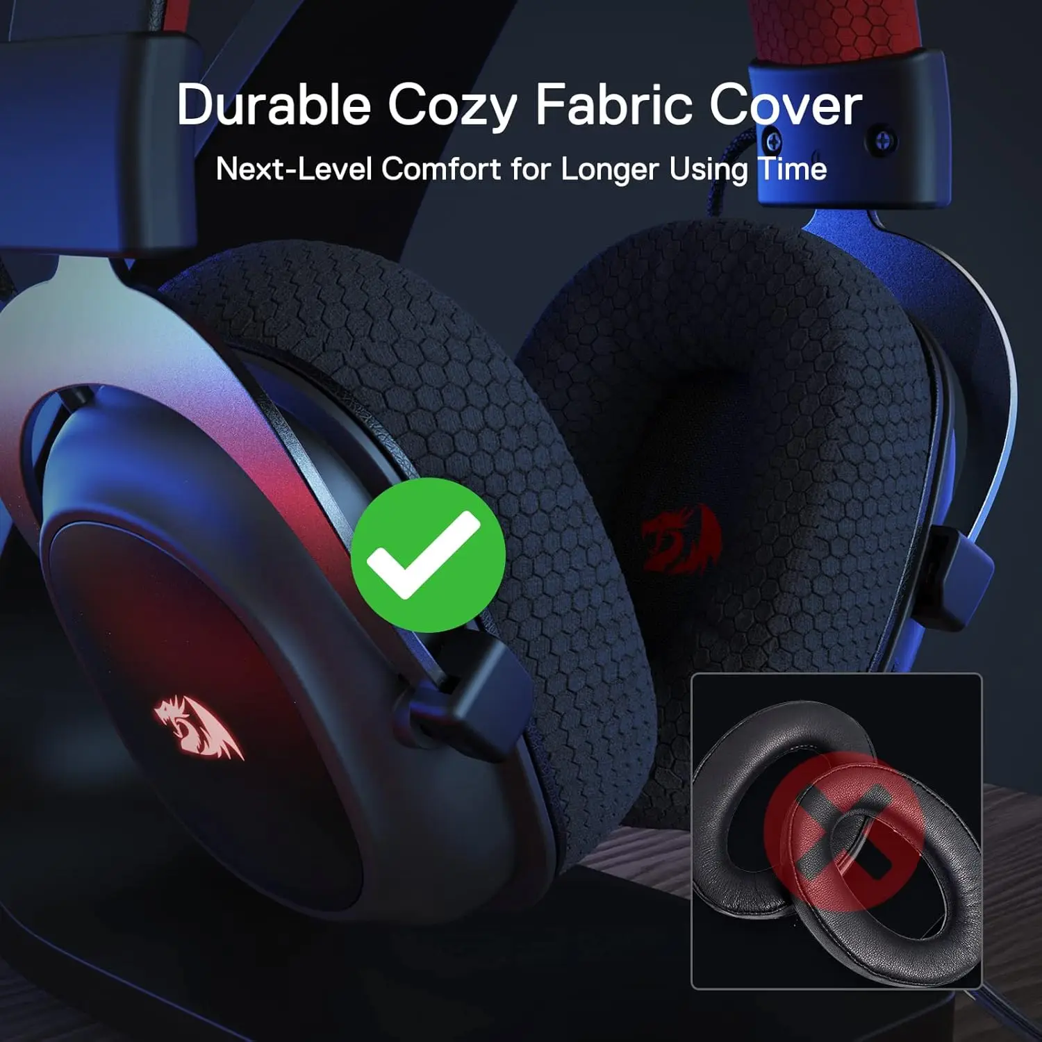 Redragon H510 PRO Zeus-X RGB Wireless Gaming Headset 7.1 Surround Sound 53MM Audio Drivers Multi Platforms Headphone - Image 3