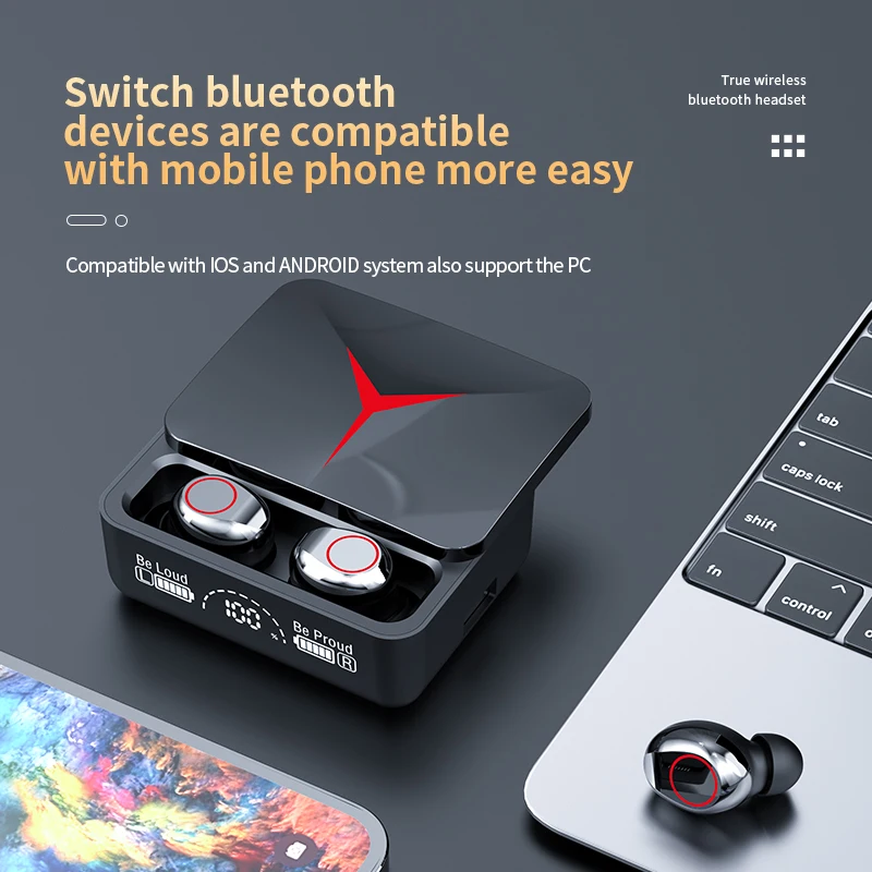 New M90 Pro Bluetooth 5.3 Earphones Wireless Headphones Touch Control Gamer Headset HIFI Stereo Noise Reduction earbuds With Mic - Image 3